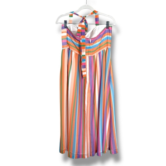 ModCloth Pastel Striped Halter Midi Dress Size Large - Picture 7 of 7